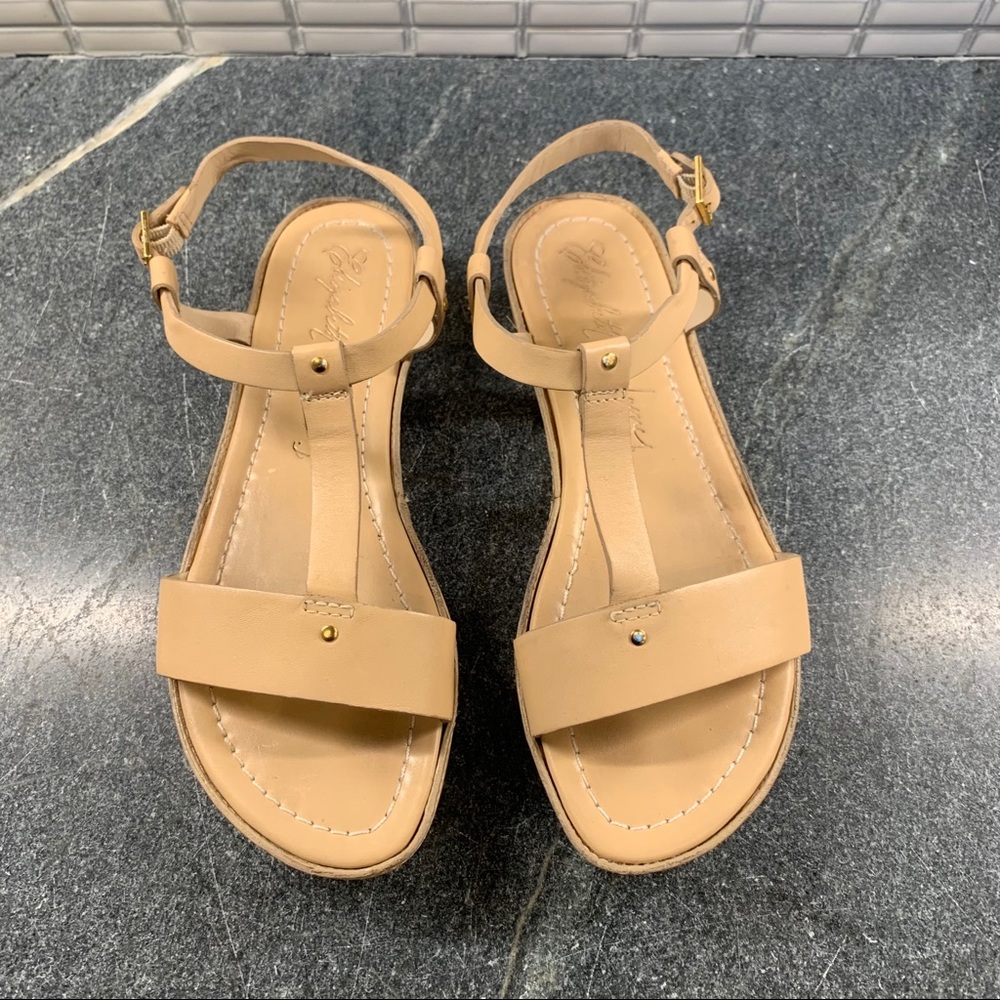Elizabeth & James ‘Cree’ Tan Low Platform Sandal